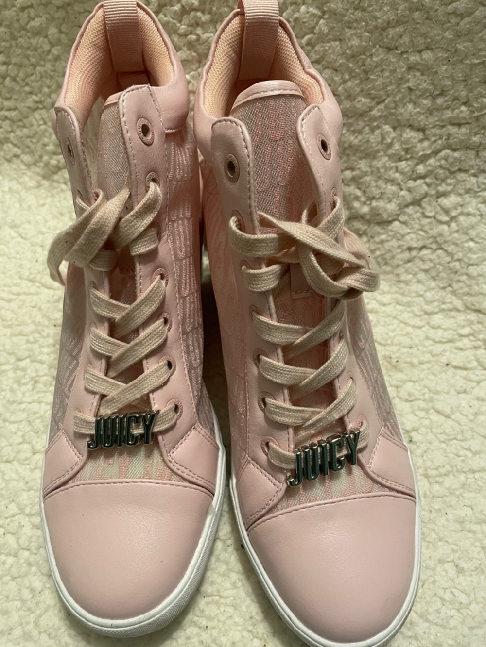 Juicy Couture Baby Pink High-Top Sneakers with JUICY Charm
